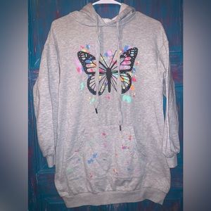 No Boundaries hooded sweatshirt dress